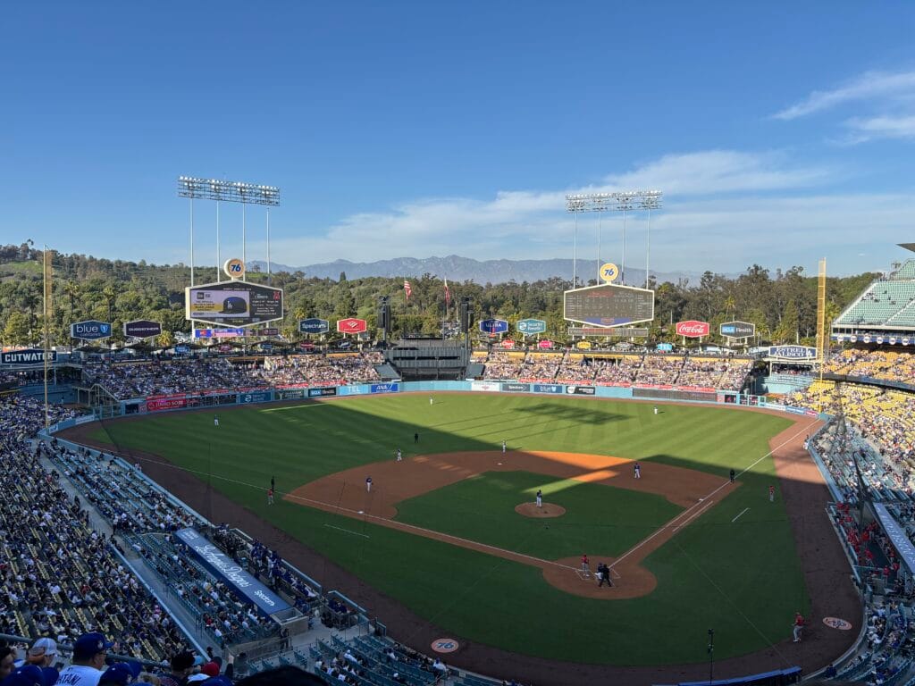 Dodger Stadium seen from the reserve level on March 23, 2025. (Travis Schlepp/Rail and Runway) Dodger Stadium ranked No. 1 on a list of most expensive ballparks for a beer and hot dog in 2026.
