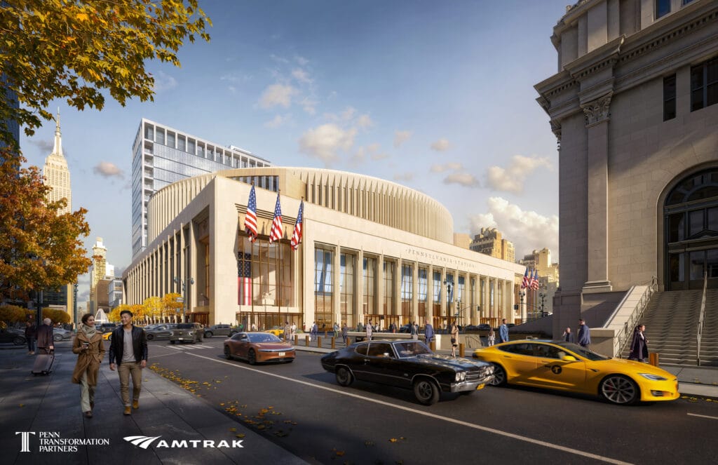 Renderings of the new proposed design for the revamped and revitalized Penn Station in New York City released by the Department of Transportation and Amtrak.