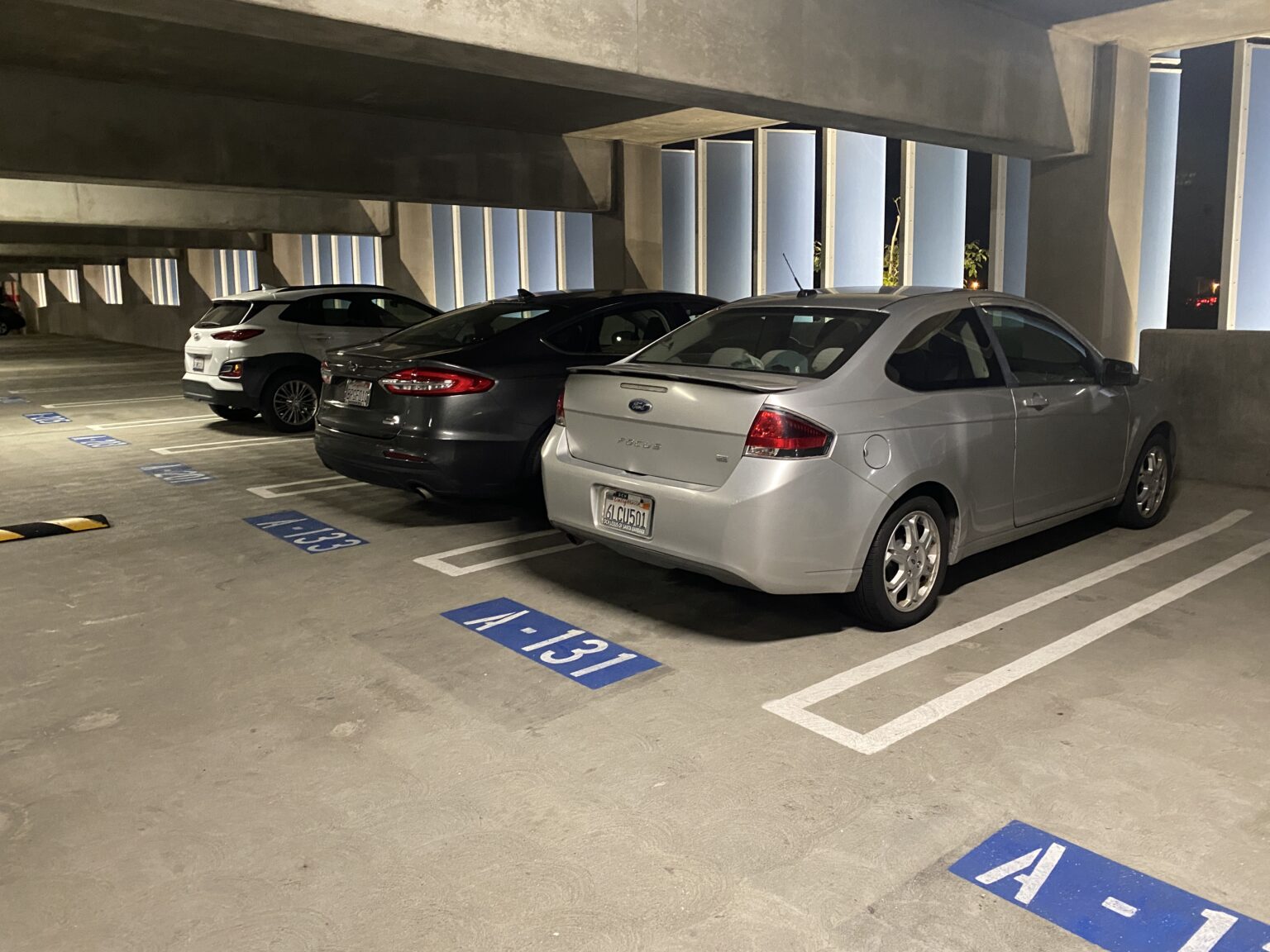 Cars are seen parked in a Los Angeles parking garage in this February 2023 photo (Rabblenews.com)